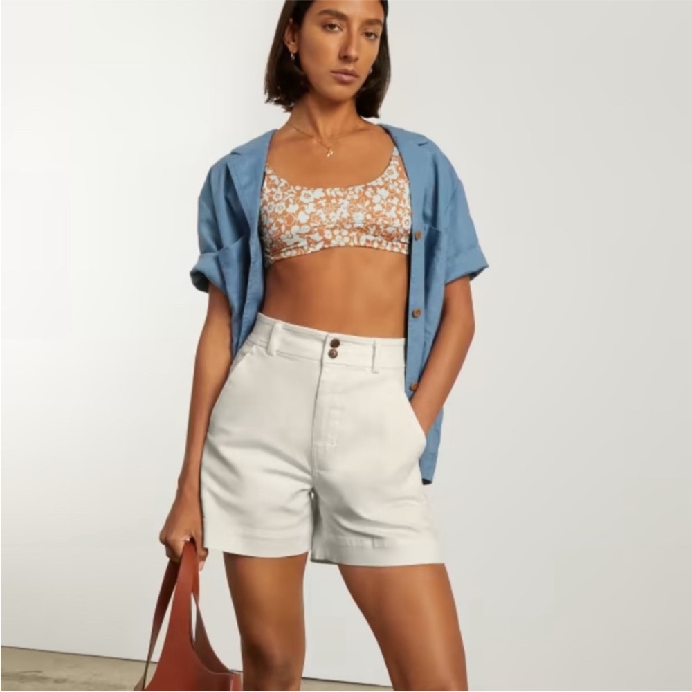 Everlane White High-Waist Shorts size 8 NEW